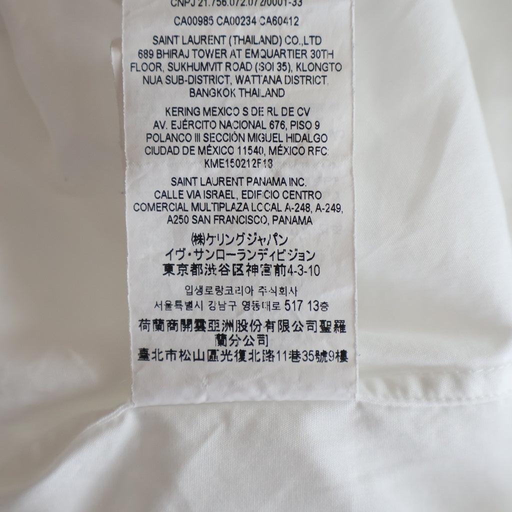 SAINT LAURENT PARIS(サンローランパリ) L/S Shirt 長袖シャツ ホワイト 636994 Y227W