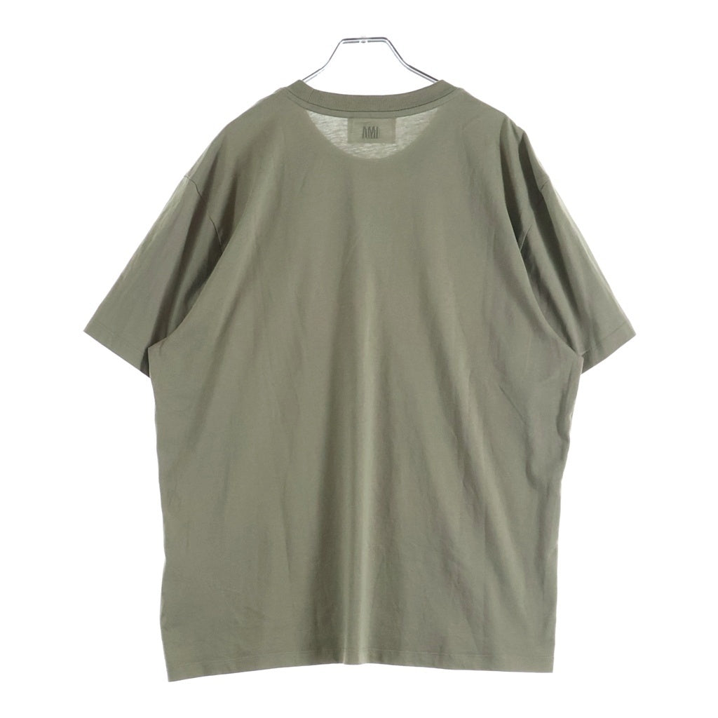 AMI Alexandre Mattiussi(アミアレクサンドルマテュッシ) T-Shirt ロゴ刺繍 半袖Tシャツ ベージュ UTS003.724