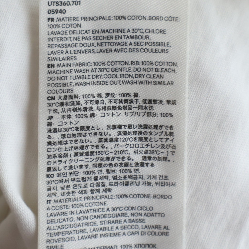 AMI Alexandre Mattiussi(アミアレクサンドルマテュッシ) T-Shirt ハートロゴ刺繍 半袖Tシャツ ホワイト UTS360.701