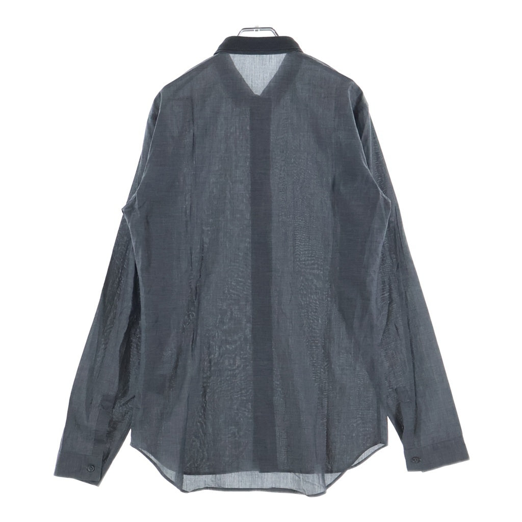 Dior HOMME(ディオールオム) 11AW カラー切替 長袖比翼シャツ グレー 133C549Z1844