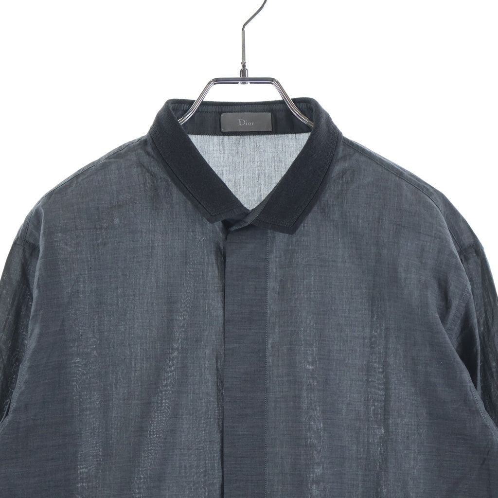 Dior HOMME(ディオールオム) 11AW カラー切替 長袖比翼シャツ グレー 133C549Z1844