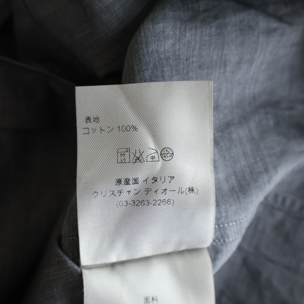 Dior HOMME(ディオールオム) 11AW カラー切替 長袖比翼シャツ グレー 133C549Z1844