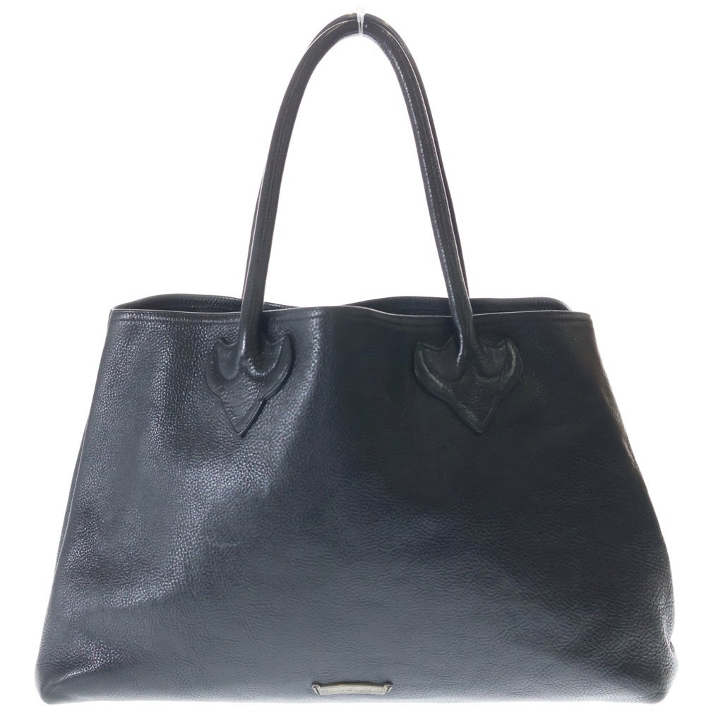 CHROME HEARTS(クロムハーツ) TOTE W SNP 3CEME セメタリークロスパッチ レザートートバッグ ブラック レディース
