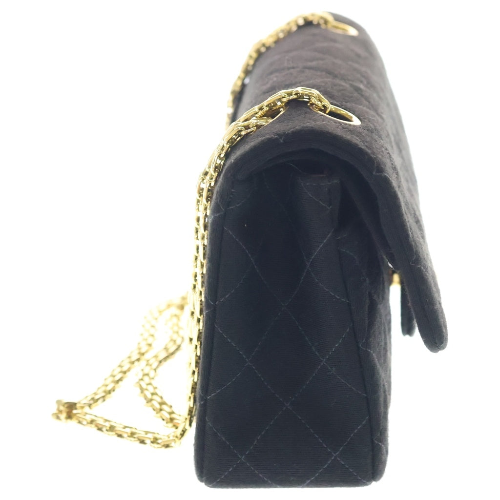 CHANEL(シャネル) マトラッセ25 Wフラップ チェーンショルダーバッグ ブラック レディース