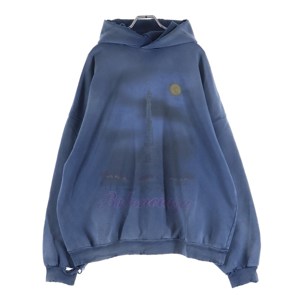 BALENCIAGA(バレンシアガ) 24SS Paris Moon Hoodie 744462 TQV02 L 65954A パリムーンフーディー パーカー ブルー