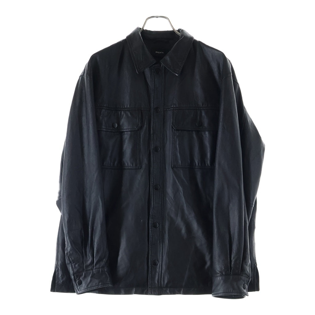 BREATH(ブレス) 23SS ラムレザー ロングスリーブ長袖シャツ BR23SS-O0001 ブラック
