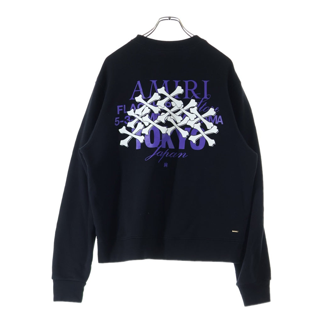 AMIRI(アミリ) TOKYO LIMITED CREWNECK SWEAT SREXMJT095SMRCTT1 ×東京フラッグ ロゴプリント 長袖スウェットトレーナー ブラック
