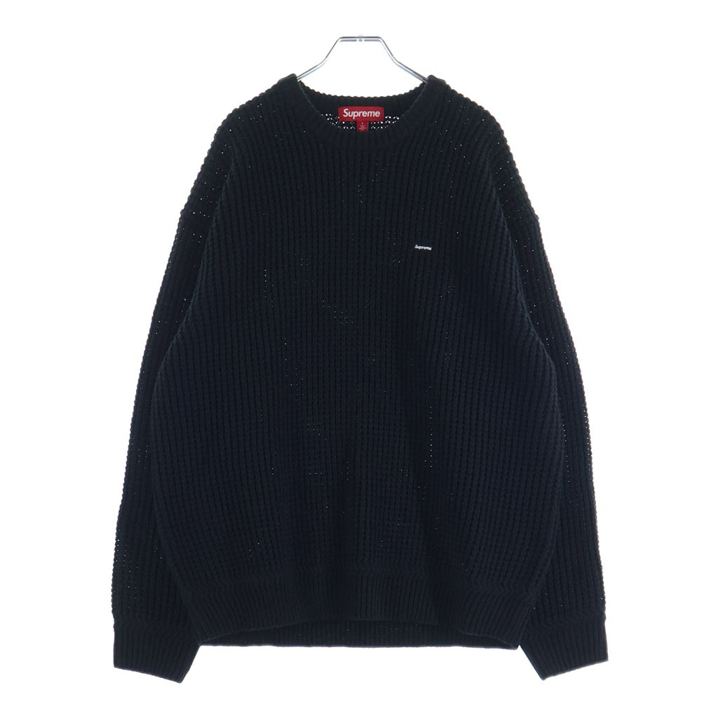 SUPREME(シュプリーム) 26SS Waffle Small Box Sweater Black スモールボックスロゴ クルーネック ワッフルニットセーター ブラック