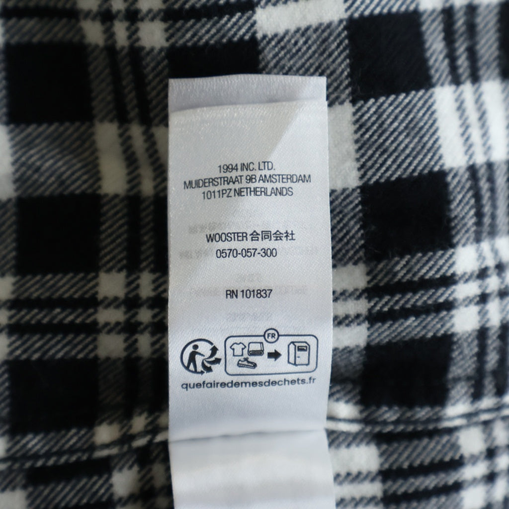 SUPREME(シュプリーム) 25AW Plaid Flannel Shirt White フランネルチェックシャツ 長袖シャツ ホワイト/ブラック