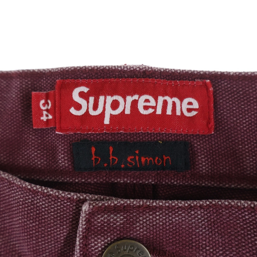 SUPREME(シュプリーム) 24AW B.B. Simon Studded Double Knee Painter Pant Burgundy B.B.サイモン スタッズ ダブルニー ペインターパンツ バーガンディ