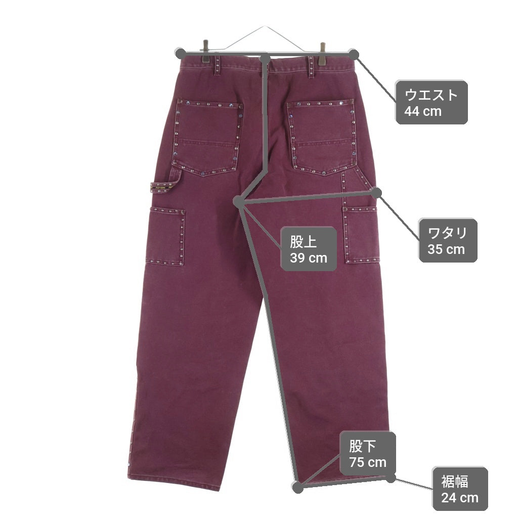 SUPREME(シュプリーム) 24AW B.B. Simon Studded Double Knee Painter Pant Burgundy B.B.サイモン スタッズ ダブルニー ペインターパンツ バーガンディ