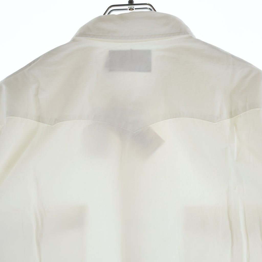 RRL(ダブルアールエル) Slim-Fit Poplin Western Shirt White スリムフィット 長袖ウェスタンシャツ ホワイト