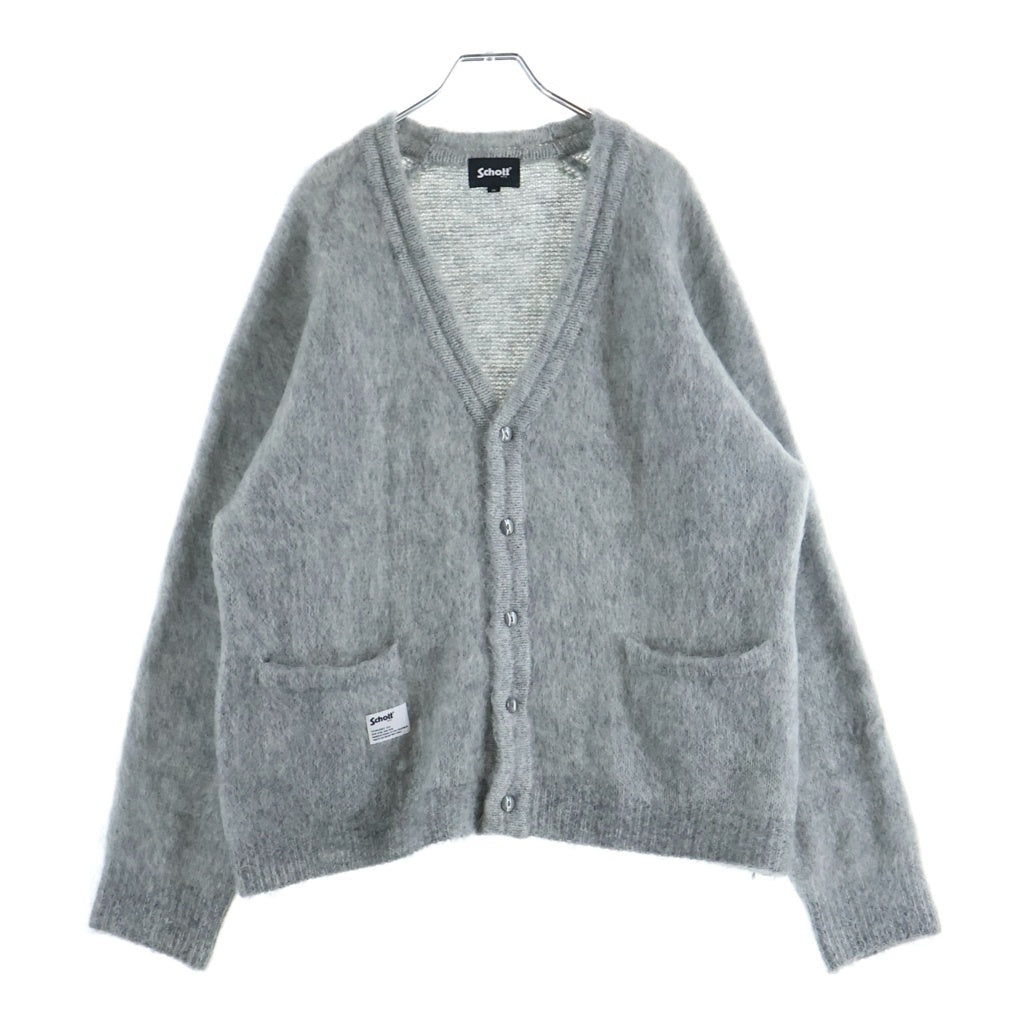 SCHOTT(ショット) MOHAIR KNIT CARDIGAN Grey モヘアニットカーディガン グレー