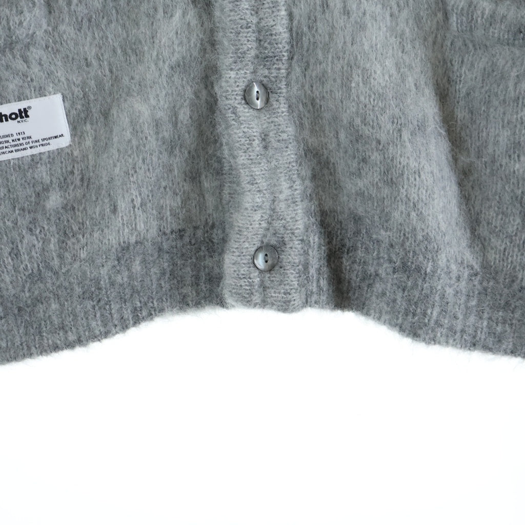 SCHOTT(ショット) MOHAIR KNIT CARDIGAN Grey モヘアニットカーディガン グレー
