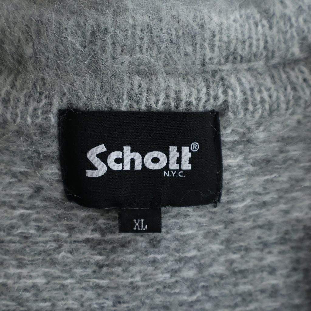 SCHOTT(ショット) MOHAIR KNIT CARDIGAN Grey モヘアニットカーディガン グレー