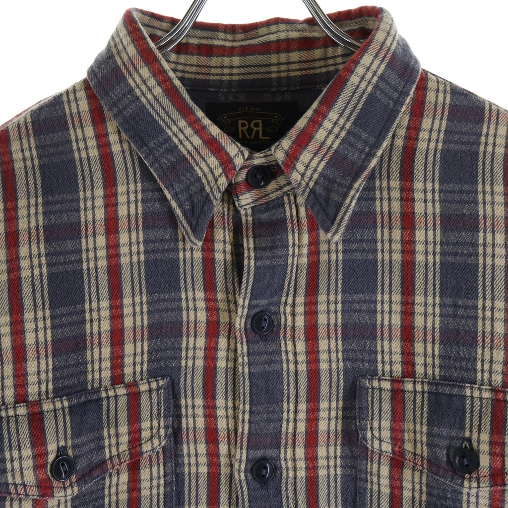 RRL(ダブルアールエル) Check Twill Work Shirt Blue/Cream/Red 長袖チェックシャツ ワークシャツ マルチ
