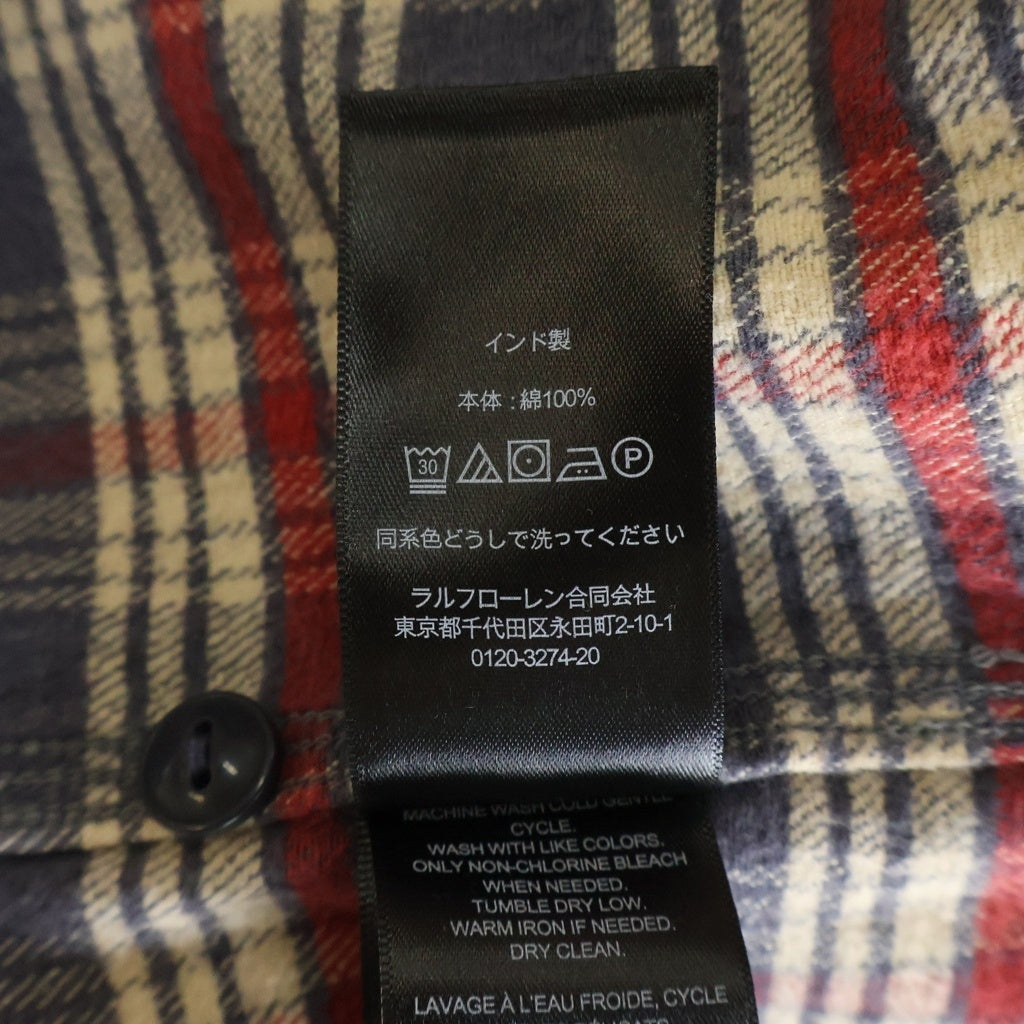 RRL(ダブルアールエル) Check Twill Work Shirt Blue/Cream/Red 長袖チェックシャツ ワークシャツ マルチ