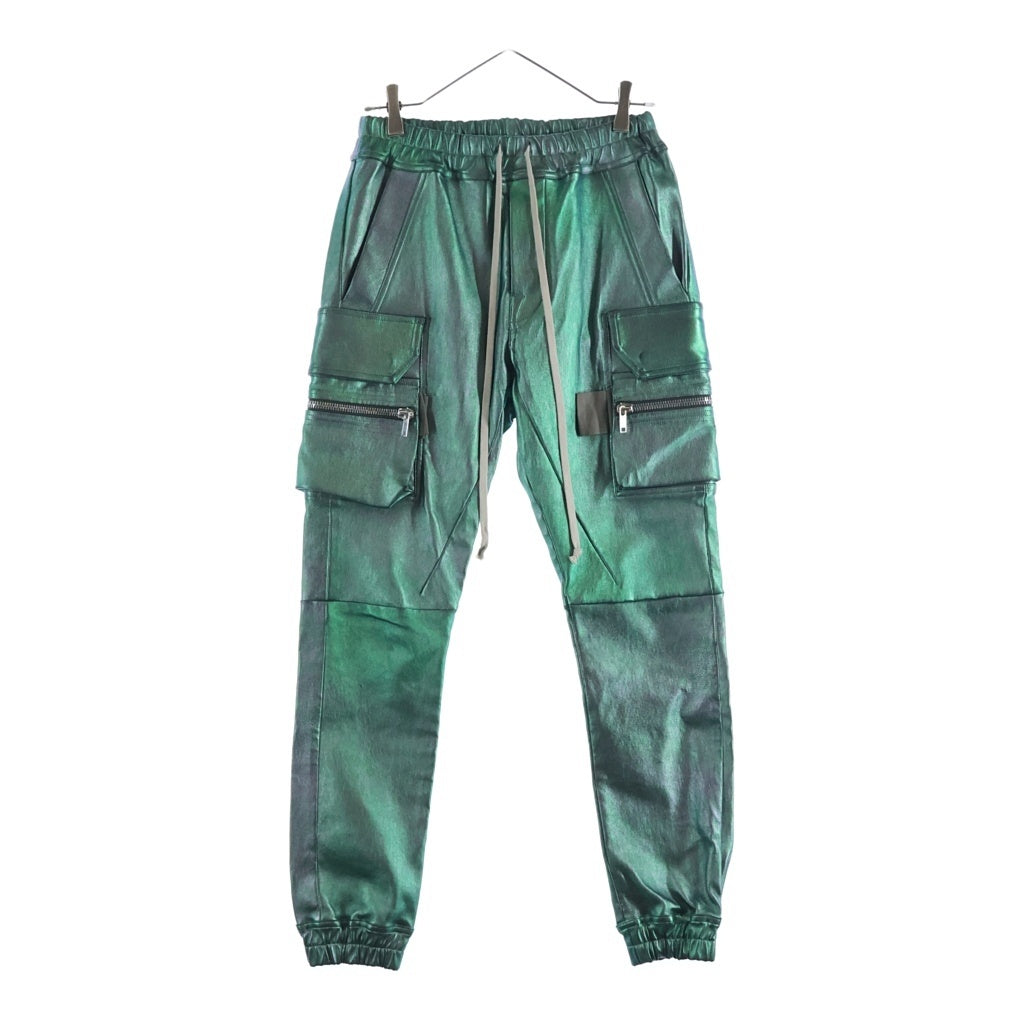 Rick Owens(リックオウエンス) 23SS Metallic Leather Mastodon メタリック ラムレザーマストドン カーゴパンツ グリーン RP01C5323-LSI