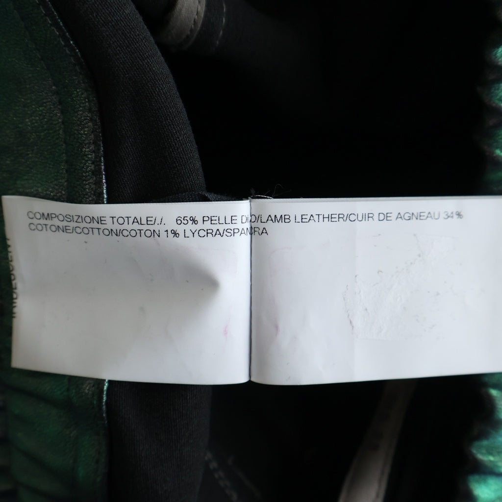 Rick Owens(リックオウエンス) 23SS Metallic Leather Mastodon メタリック ラムレザーマストドン カーゴパンツ グリーン RP01C5323-LSI