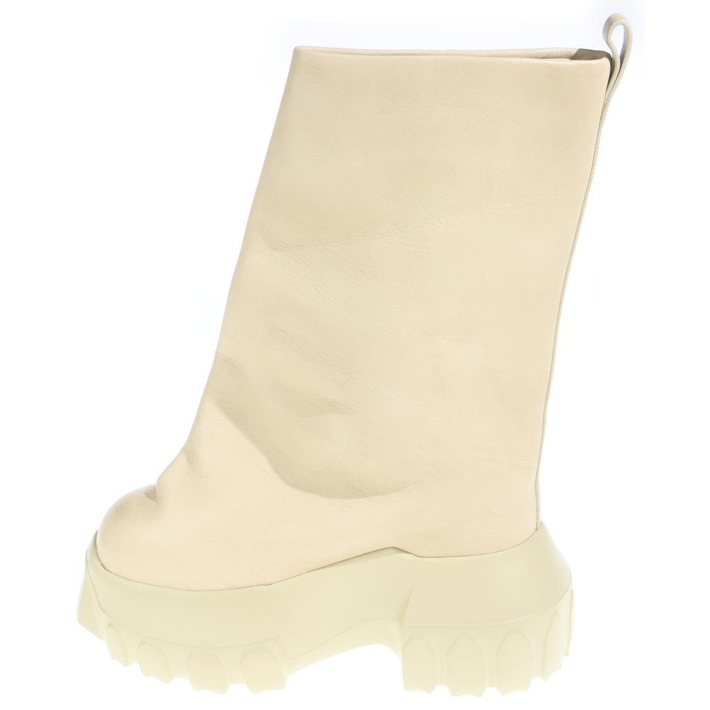 Rick Owens(リックオウエンス) FLARED MEGA TRACTOR メガトラクター レザーハイカットシューズ ブーツ ベージュ RR01E5864-LCH