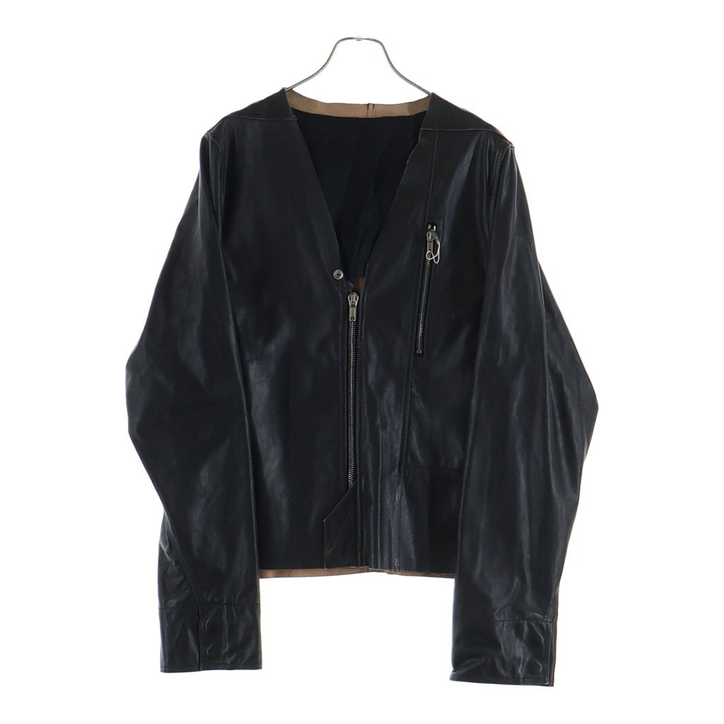 Rick Owens(リックオウエンス) V Safety Jacket セーフティ カーフレザージャケット ブラック RU01E5775 LTP