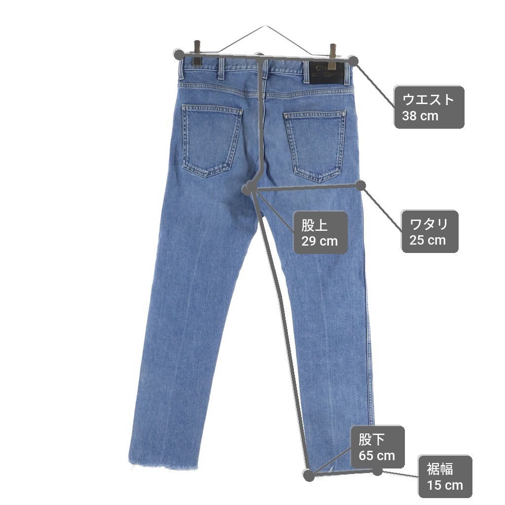 GUCCI(グッチ) Stretch Denim Pants ボタンフライ ストレッチデニムパンツ ジーンズ インディゴ 681284 XDBP7