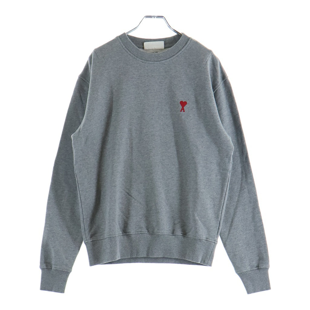 AMI Alexandre Mattiussi(アミアレクサンドルマテュッシ) Sweatshirt ハートロゴ クルーネックスウェットトレーナー グレー A21HJ007.730