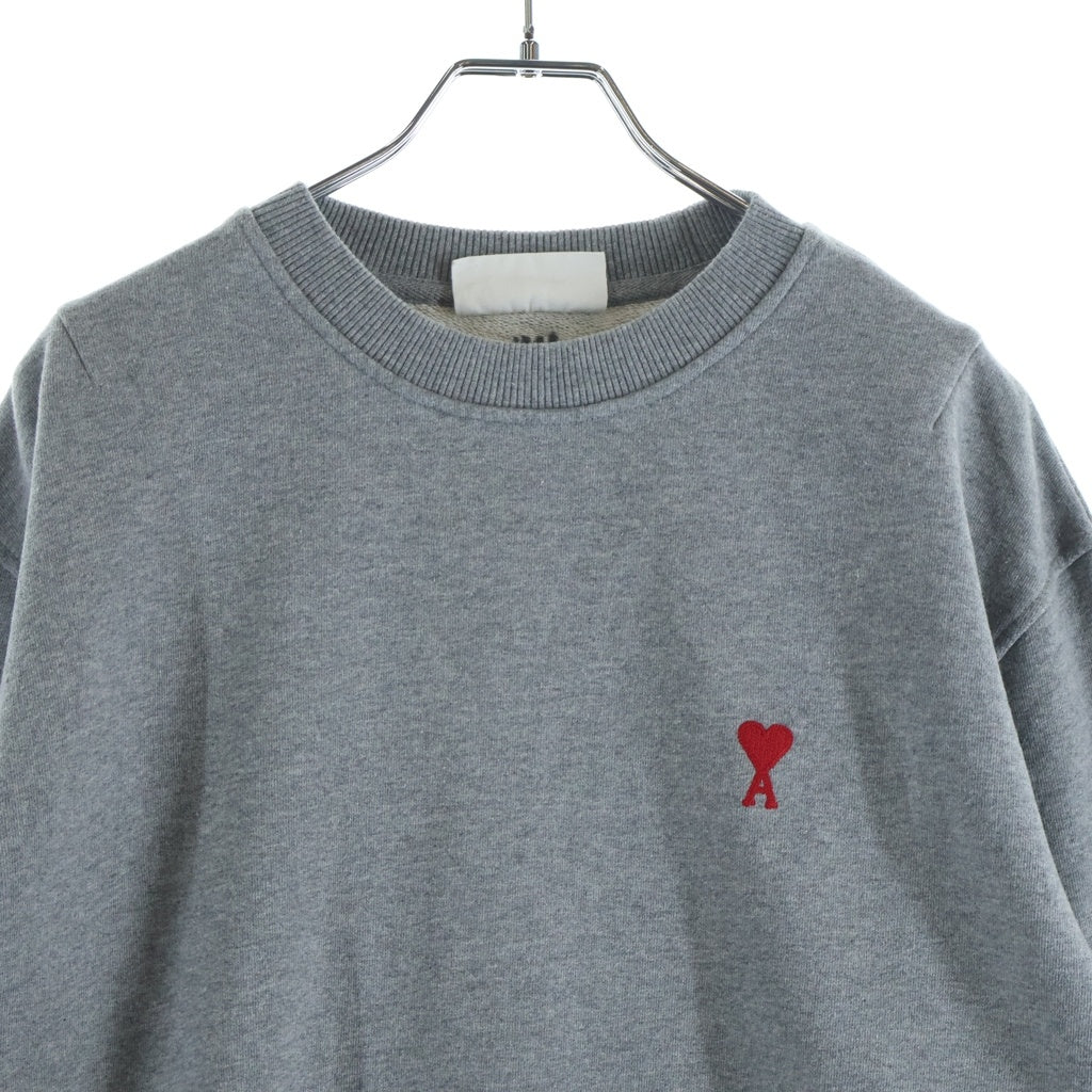 AMI Alexandre Mattiussi(アミアレクサンドルマテュッシ) Sweatshirt ハートロゴ クルーネックスウェットトレーナー グレー A21HJ007.730