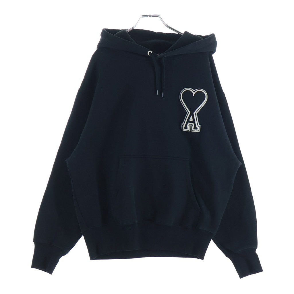 AMI Alexandre Mattiussi(アミアレクサンドルマテュッシ) Hoodie ハートロゴ プルオーバースウェットパーカー フーディー ブラック A20HJ057.747