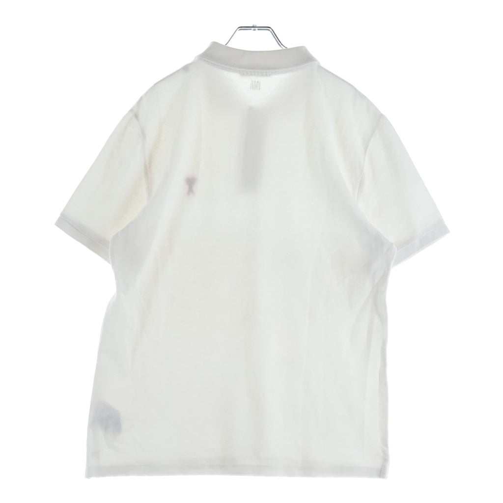 AMI Alexandre Mattiussi(アミアレクサンドルマテュッシ) Polo Shirt ハートロゴ 半袖ポロシャツ ホワイト BFHJ207.760