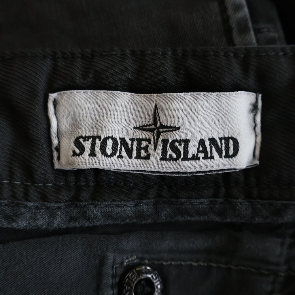 STONE ISLAND(ストーンアイランド) TYPE-SL Cargo Pants ロゴワッペン フェード加工 カーゴパンツ ブラック 7315318L1
