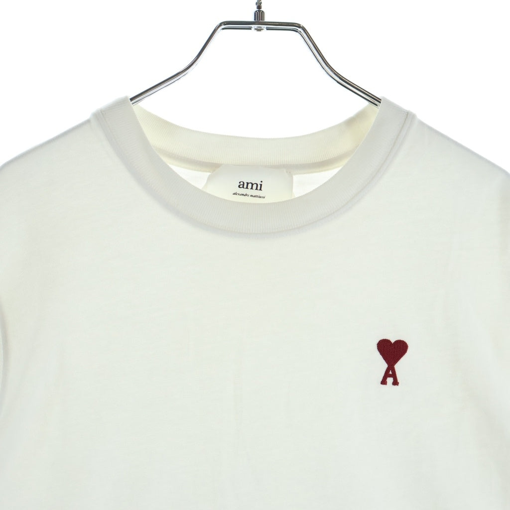 AMI Alexandre Mattiussi(アミアレクサンドルマテュッシ) T-Shirt ハートロゴ 半袖Tシャツ ホワイト BFUTS005.726