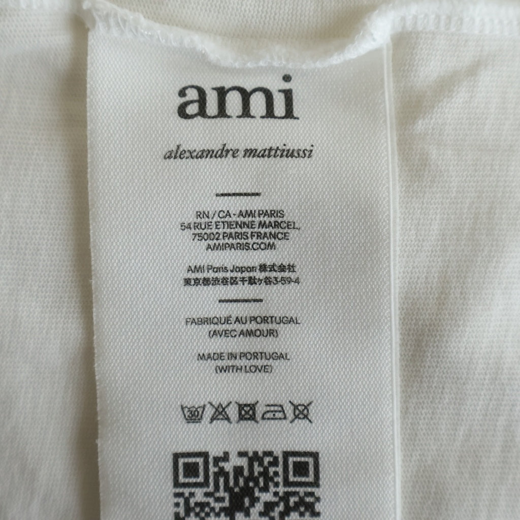 AMI Alexandre Mattiussi(アミアレクサンドルマテュッシ) T-Shirt ハートロゴ 半袖Tシャツ ホワイト BFUTS005.726