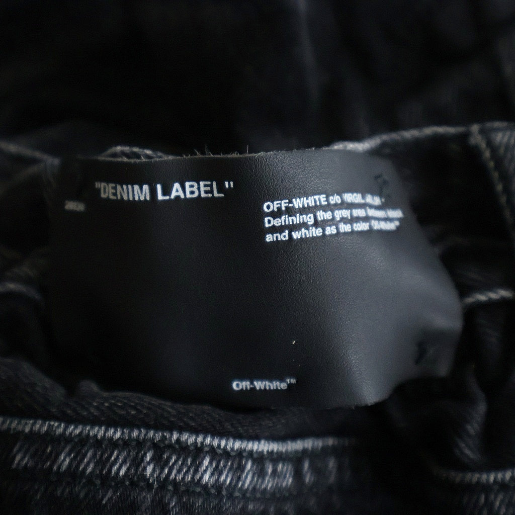 OFF-WHITE(オフホワイト) 19SS Belt Denim Pants ダメージ加工 デニムパンツ グレー OMYA005S19C27025