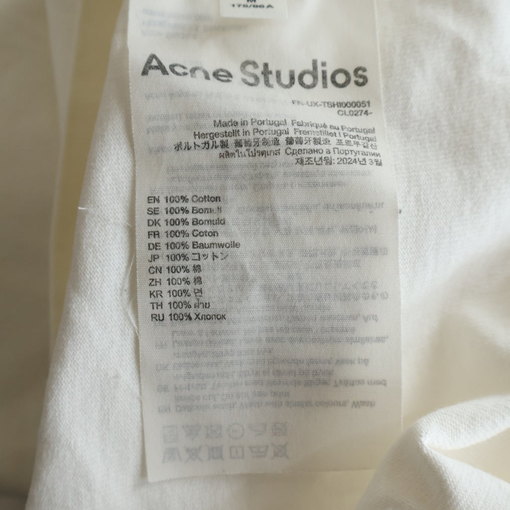 Acne Studios(アクネ ストゥディオズ) T-Shirt ロゴプリント 半袖Tシャツ ホワイト FN-UX-TSHI000051