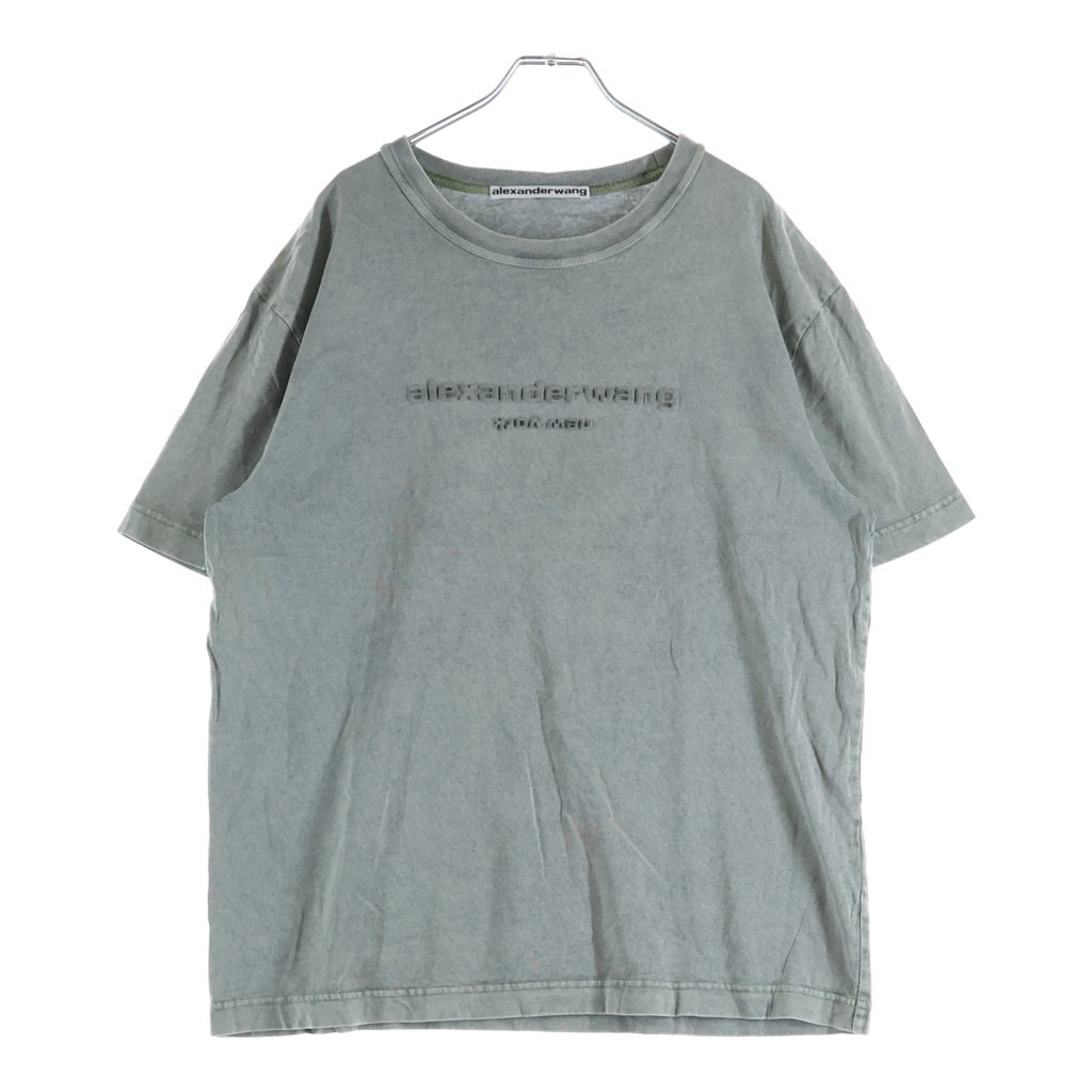 ALEXANDER WANG(アレキサンダーワン) Emboss T-Shirt エンボスロゴ フェード加工 半袖Tシャツ グレー