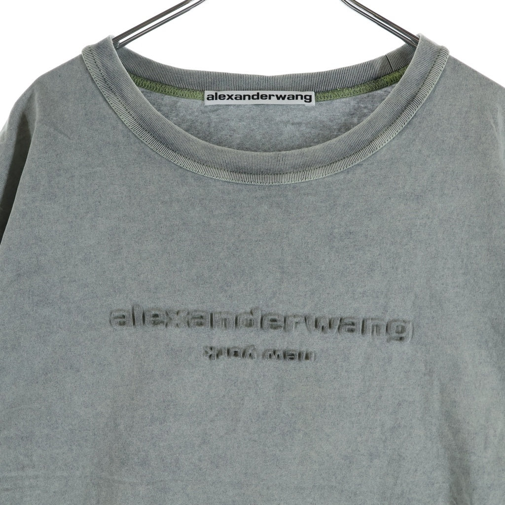 ALEXANDER WANG(アレキサンダーワン) Emboss T-Shirt エンボスロゴ フェード加工 半袖Tシャツ グレー