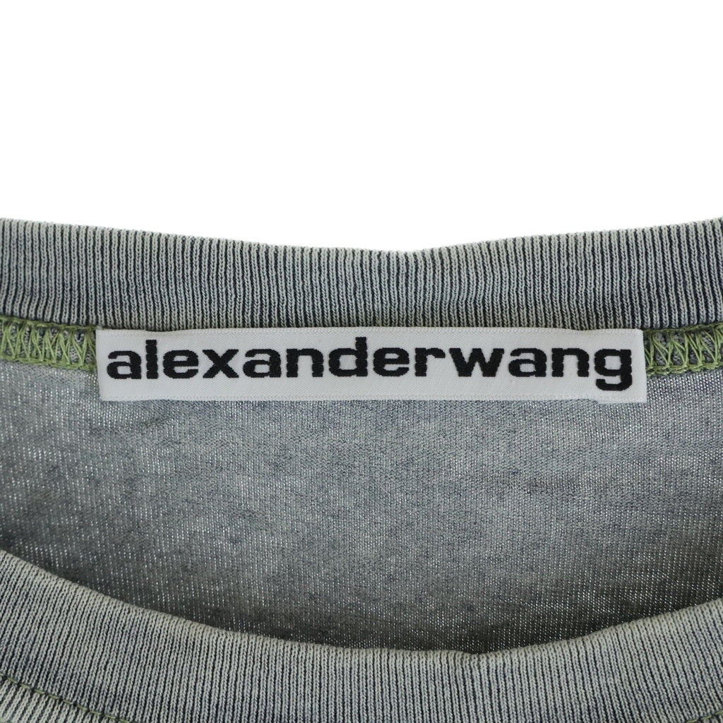 ALEXANDER WANG(アレキサンダーワン) Emboss T-Shirt エンボスロゴ フェード加工 半袖Tシャツ グレー