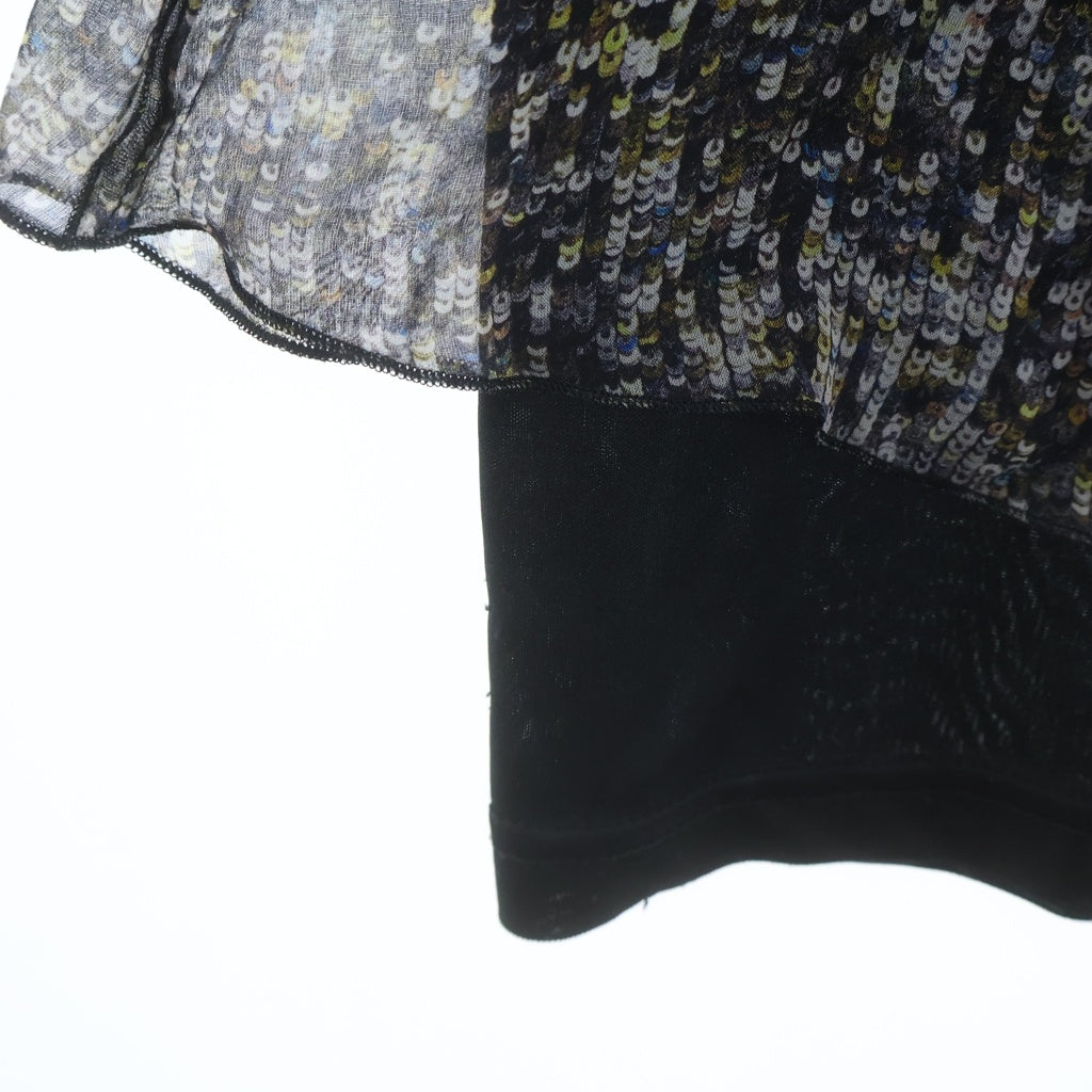 DOLCE & GABBANA(ドルチェアンドガッバーナ) Silk Blouse スパンコール総柄 シルクブラウス 半袖シャツ マルチ レディース SS0423 TS1ED