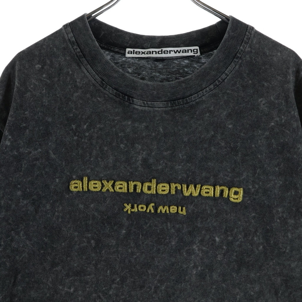 ALEXANDER WANG(アレキサンダーワン) Emboss T-Shirt エンボスロゴ フェード加工 半袖Tシャツ グレー