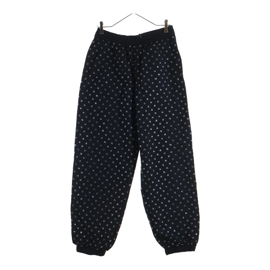 ALEXANDER WANG(アレキサンダーワン) Crystal Jogger Pants ラインストーン装飾 ナイロンパンツ ブラック 1WC2234580