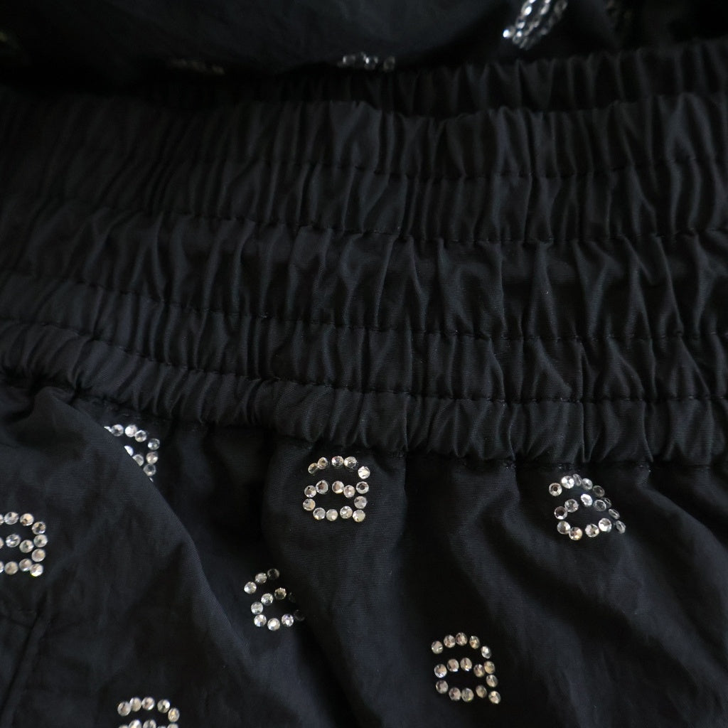 ALEXANDER WANG(アレキサンダーワン) Crystal Jogger Pants ラインストーン装飾 ナイロンパンツ ブラック 1WC2234580