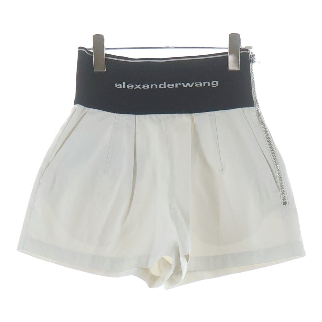 ALEXANDER WANG(アレキサンダーワン) Safari Shorts ウエストロゴ ショーツ ハーフパンツ ホワイト レディース 1WC1224450