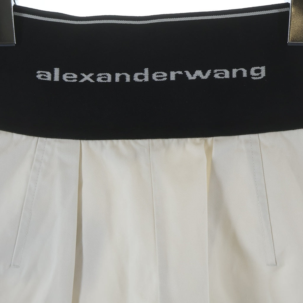 ALEXANDER WANG(アレキサンダーワン) Safari Shorts ウエストロゴ ショーツ ハーフパンツ ホワイト レディース 1WC1224450