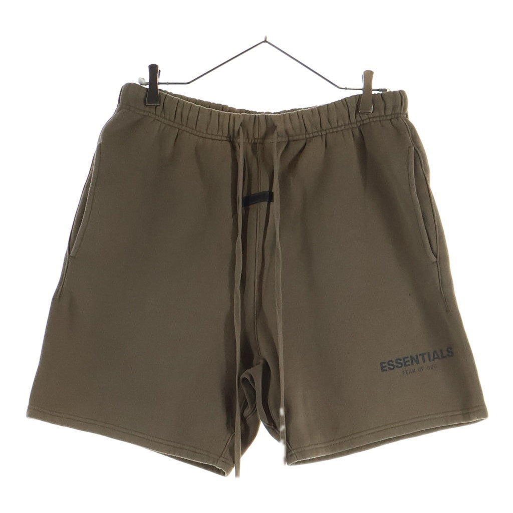 FEAR OF GOD ESSENTIALS(フィアオブゴッド エッセンシャルズ) SHORT PANTS リフレクターロゴ スウェットハーフパンツ ショーツ ベージュ