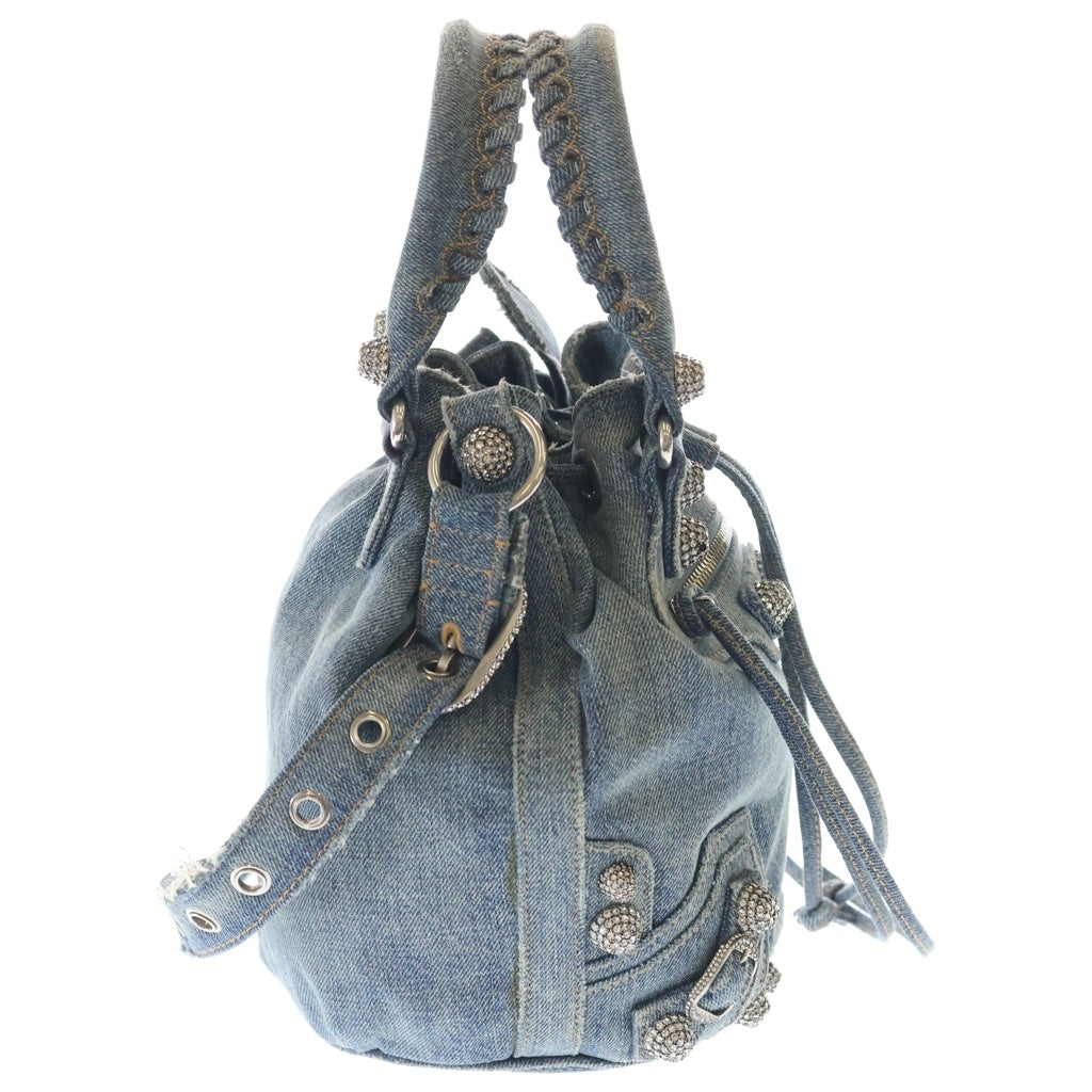 BALENCIAGA(バレンシアガ) LE CAGOLE 702432 4715 ルカゴールXS デニム 2WAYハンドバッグ ショルダーバッグ インディゴ レディース