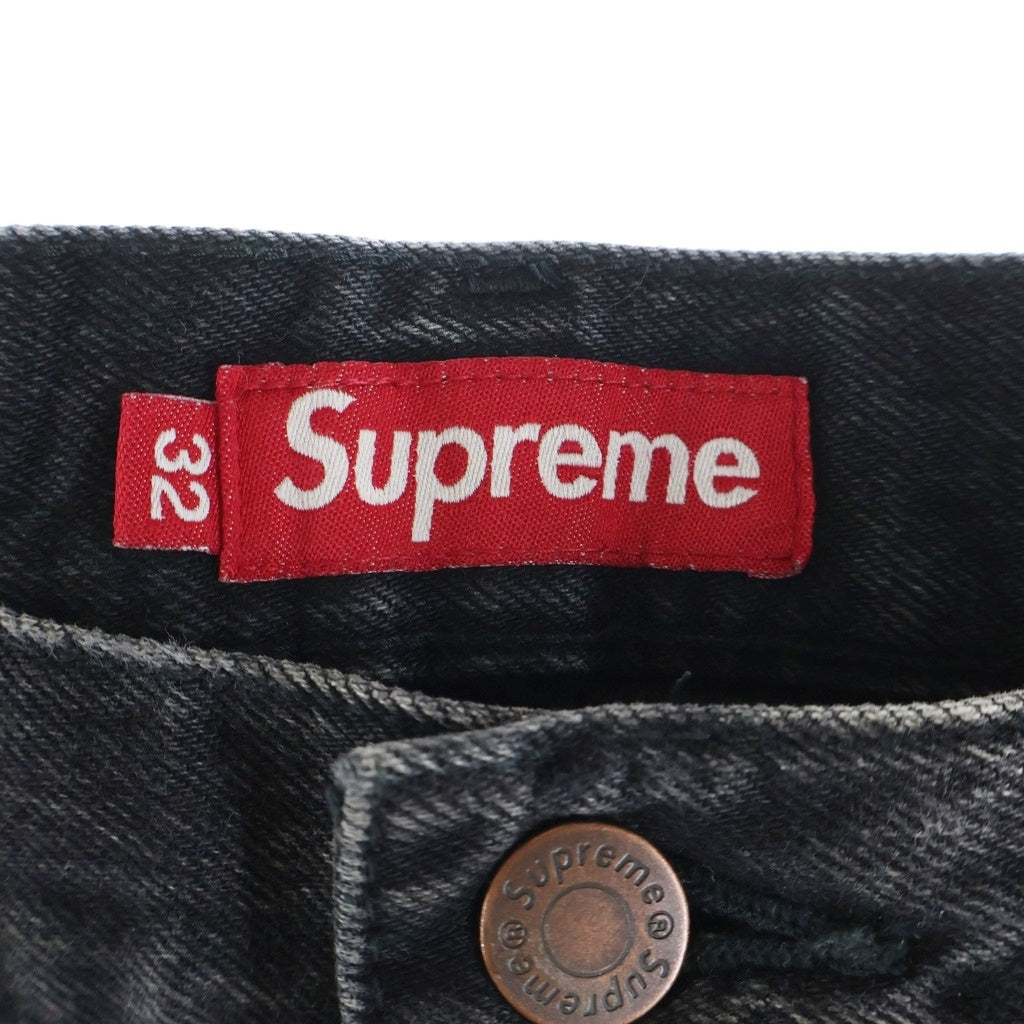 SUPREME(シュプリーム) DISTRESSED LOOSE FIT SELVEDGE JEAN ディストレスト ルーズ フィット セルビッジ デニムパンツ ブラック