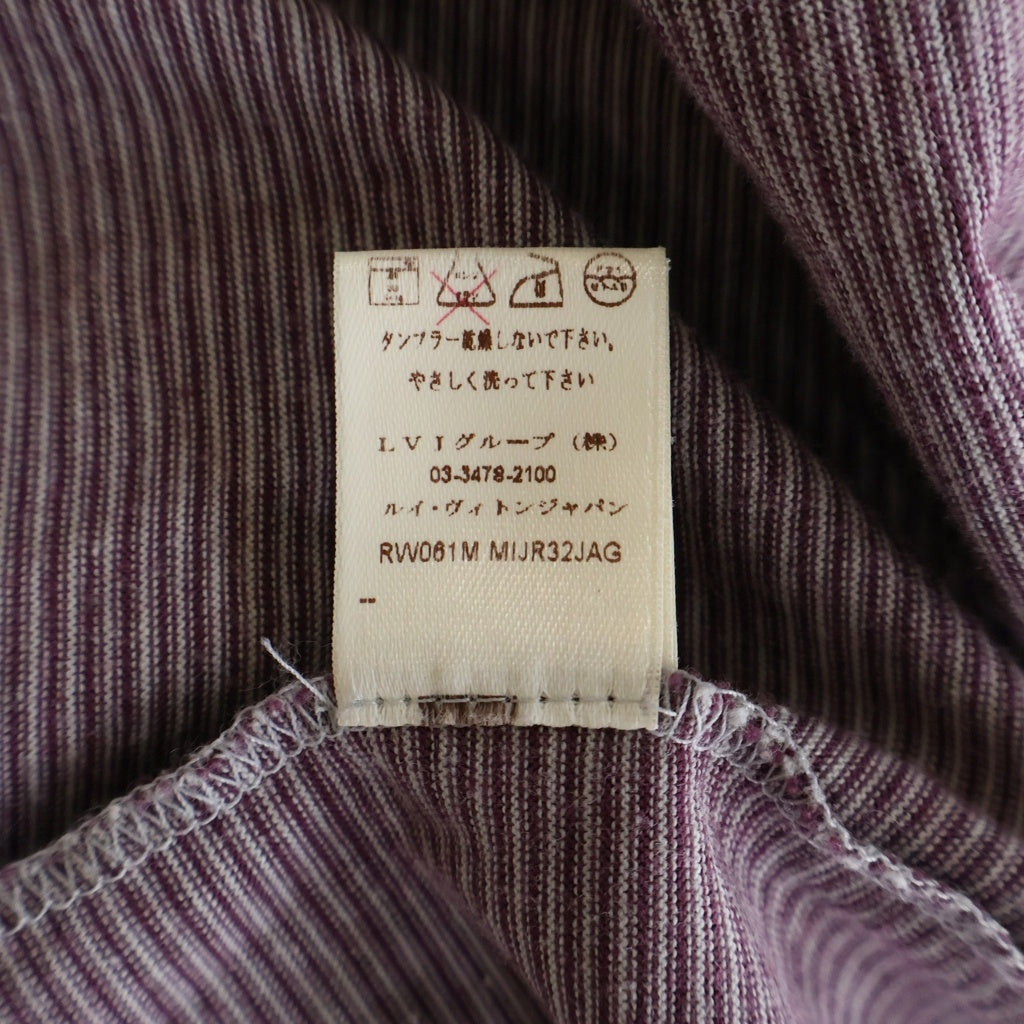 LOUIS VUITTON(ルイヴィトン) ボーダーパターン ロゴ刺繍 半袖 ポロシャツ カットソー レッド RW061M
