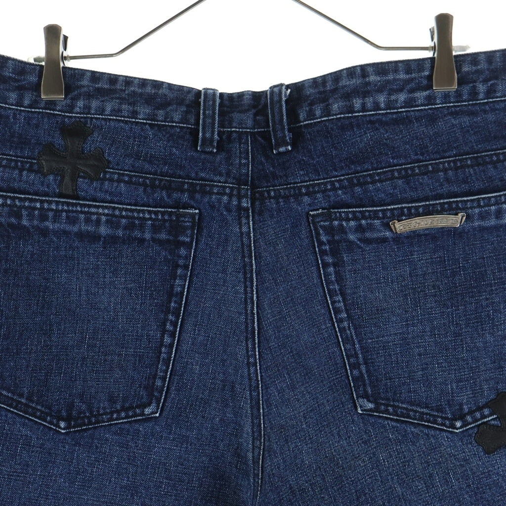 CHROME HEARTS(クロムハーツ) DENIM SHORTS クロスパッチ付き カットオフデニムショーツ インディゴ