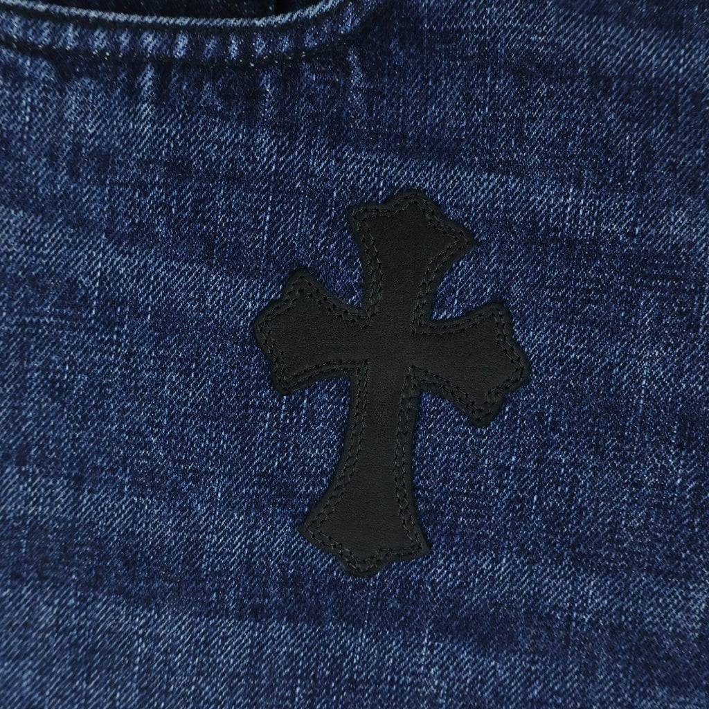 CHROME HEARTS(クロムハーツ) DENIM SHORTS クロスパッチ付き カットオフデニムショーツ インディゴ